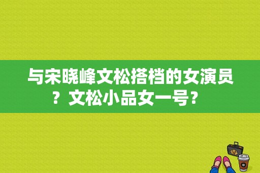 与宋晓峰文松搭档的女演员？文松小品女一号？ 