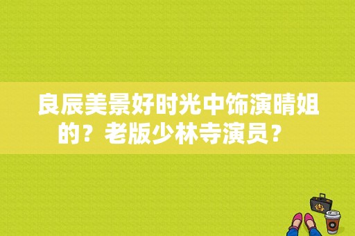 良辰美景好时光中饰演晴姐的？老版少林寺演员？ 