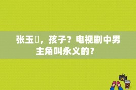 张玉嬿，孩子？电视剧中男主角叫永义的？ 