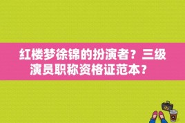 红楼梦徐锦的扮演者？三级演员职称资格证范本？ 