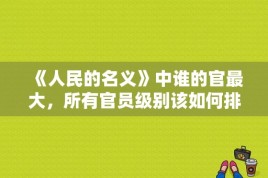 《人民的名义》中谁的官最大，所有官员级别该如何排序划分？人民的名义女演员同款 