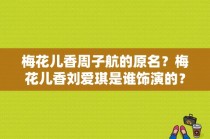 梅花儿香周子航的原名？梅花儿香刘爱琪是谁饰演的？ 