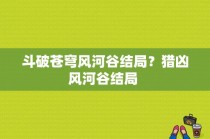 斗破苍穹风河谷结局？猎凶风河谷结局 