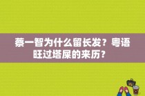 蔡一智为什么留长发？粤语旺过塔屎的来历？ 