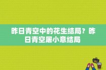 昨日青空中的花生结局？昨日青空屠小意结局 