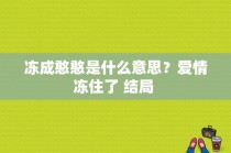 冻成憨憨是什么意思？爱情冻住了 结局 