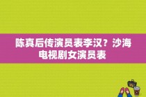 陈真后传演员表李汉？沙海电视剧女演员表 