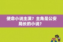 使命小说主演？主角是公安局长的小说？ 