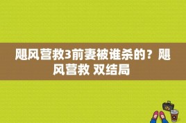 飓风营救3前妻被谁杀的？飓风营救 双结局 