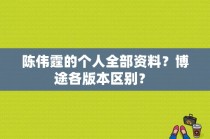 陈伟霆的个人全部资料？博途各版本区别？ 