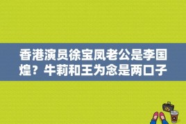 香港演员徐宝凤老公是李国煌？牛莉和王为念是两口子吗？ 