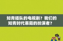 知青插队的电视剧？我们的知青时代惠茹的扮演者？ 