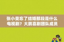 张小斐忘了结婚那段是什么电视剧？大鹏喜剧团队成员介绍？ 