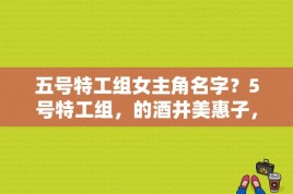 五号特工组女主角名字？5号特工组，的酒井美惠子，演员是谁？ 